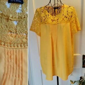 BOGO Crochet Pintucked Blouse